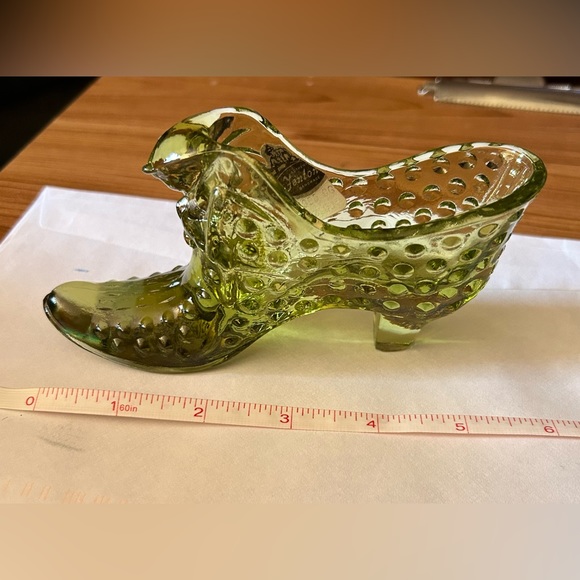 Fenton Art Glass Victorian Style Hobnail Cat Slipper - Picture 2 of 5